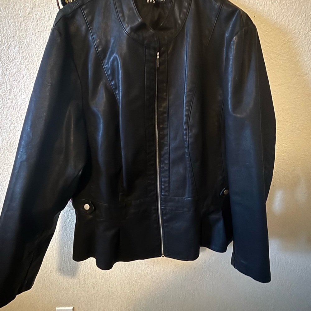 Baccini Women's Black Leather Jacket